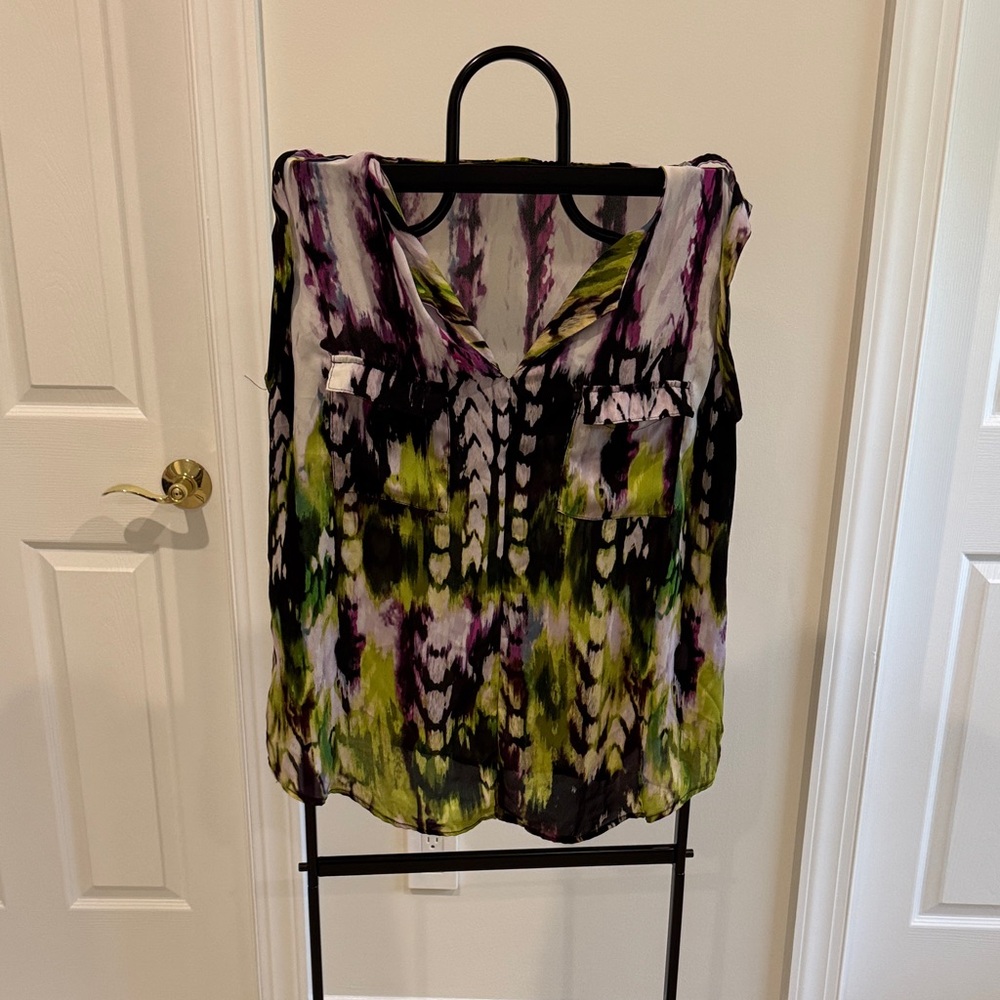 VISSLA Women's Top in Purple, Green, and Black